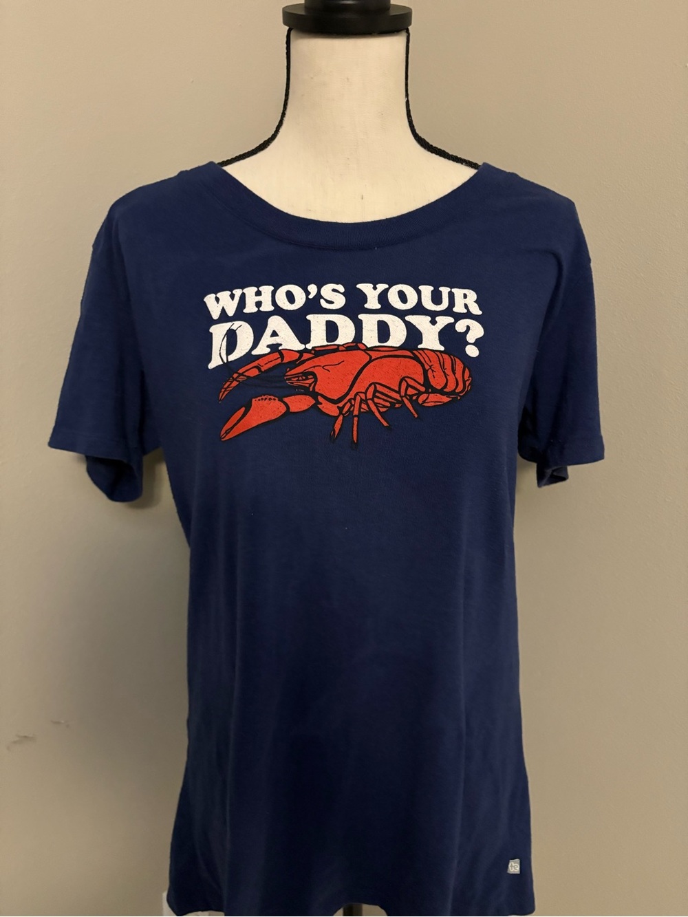 Tipsy Elves Navy Tee with Red Crawfish Graphic